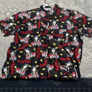 Cruisin USA BETTY BOOP BIKER BUTTOM UP SHIRT MEN’S SIZE XL